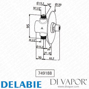 Delabie 749188 Tempostop Recessed Shower Valve Spare Parts