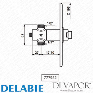 Delabie 777922 Tempostop Recessed Urinal - 7 Sec Time Flow - Spare Parts