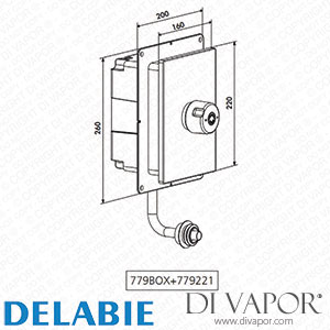 Delabie 779BOX Tempostop Waterproof Recessed Urinal Time Flow Spare Parts