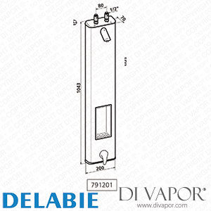Delabie 791201 Shower Panel with Mechanical Mixer Spare Parts