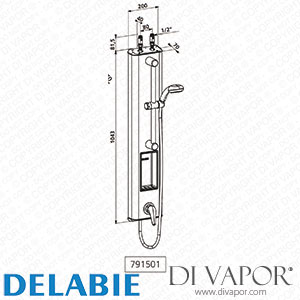 Delabie 791501 Shower Panel with Mechanical Mixer Spare Parts