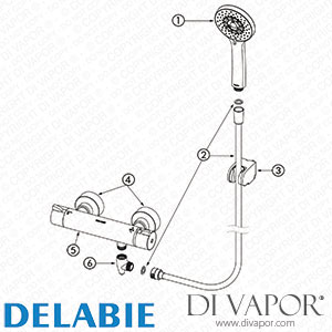 Delabie H9768SHYG Shower Kit with Securitherm Thermostatic Mixer Spare Parts