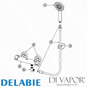 Delabie H9769HYG Securitherm Securitouch Autodraining Thermostatic Shower Kit Spare Parts