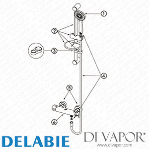 Delabie H9769KIT Shower Kit with Thermostatic Mixer Spare Parts