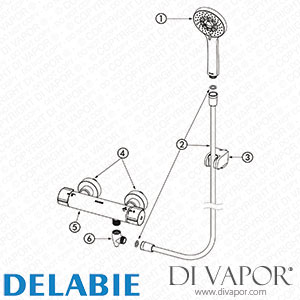 Delabie H9769SHYG Shower Kit with Thermostatic Mixer Spare Parts
