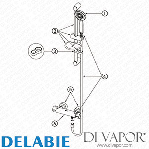 Delabie H9769SKIT Shower Kit with Thermostatic Mixer Spare Parts