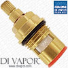 Ceramic Tap Valve Cartridge - 1/2" BSP, Quarter Turn Anti-Clockwise Close - 52mm Height, 20 Teeth Spline - Hot Side