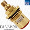 Ceramic Disc Tap Valve Cartridge Insert - 1/2" BSP, Quarter Turn Anti-Clockwise Close - 43mm Height, 20 Teeth Spline - Hot Side