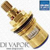 Ceramic Disc On/Off Tap Cartridge Valve Insert - 1/2" BSP, 1/4 Turn Clockwise Close - 45mm Height, 20 Teeth Spline - Cold Side