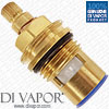 Tap Cartridge Valve Insert - 1/2" BSP, Quarter Turn Clockwise Close - 50mm Height, 20 Teeth Spline - Cold Side