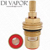 Ceramic Disc Tap Valve Cartridge Insert - 1/2" BSP, Quarter Turn Anti-Clockwise Close - 53mm Height, 20 Teeth Spline - Hot Side