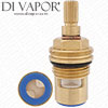 Ceramic Disc Tap Valve Cartridge Insert - 1/2" BSP, 1/4 Turn Clockwise Close - 53mm Height, 20 Teeth Spline - Cold Side