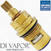 Ceramic Disc Tap Valve Cartridge Insert - 1/2" BSP, Half Turn Clockwise Close - 54mm Height, 20 Teeth Spline - Cold Side