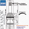 90mm Ceramic Disc Shower & Tap Valve On/Off Cartridge - 3/4