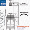 90mm Ceramic Disc Shower & Tap Valve On/Off Cartridge - 3/4