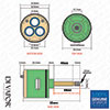 91mm 3-Way Diverter Cartridge 33mm Barrel Diameter with 55mm Spindle - 24 Splines