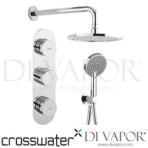 Crosswater DIAL-CENT-14 Dial 2 Outlet Thermostatic Shower Valve w/ Fixed Head, Arm & Shower Kit Spare Parts