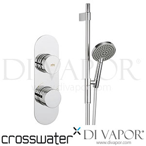 Crosswater DIAL-CENT-9 Dial Central Single Outlet Thermostatic Shower Valve with Slide Rail, 3 Mode Handset & Hose Spare Parts
