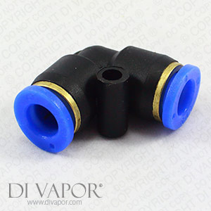 Elbow 90 Degree Push Fit Connector - 8mm piping - Fast Union Whirlpool Air Jets