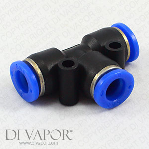 Tee Piece Union Connector for Whirlpool Bath Air Jets Push Fit - 8mm Socket