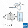 135 Degree Shower Hinge Door Bracket | Light Satin Nickel Finish | Single Sided