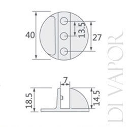 Chrome Dome Circular Floating Shelf Clamp