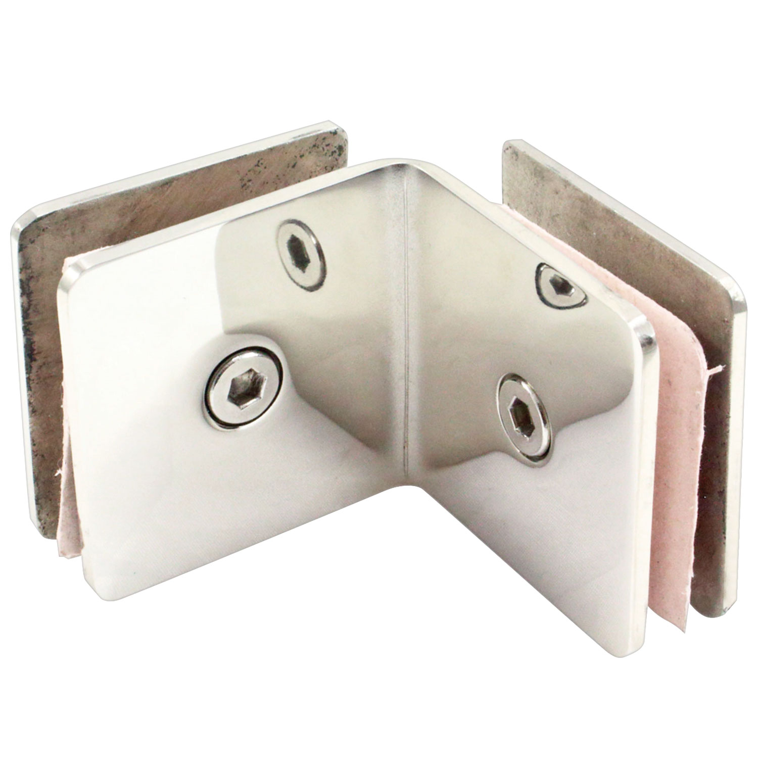 Di Vapor 90 Degree Stainless Steel Glass to Glass Corner Clamp Bracket for Shower Panel or Balustrade | 8mm to 10mm Glass