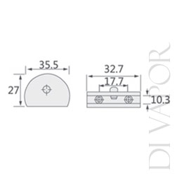 Curved Shelf Clamp - Chrome Stainless Steel