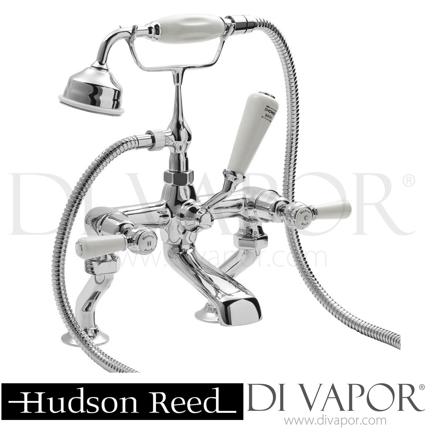 Hudson Reed Topaz Lever Deck Mounted Bath Shower Mixer Tap & Shower Kit