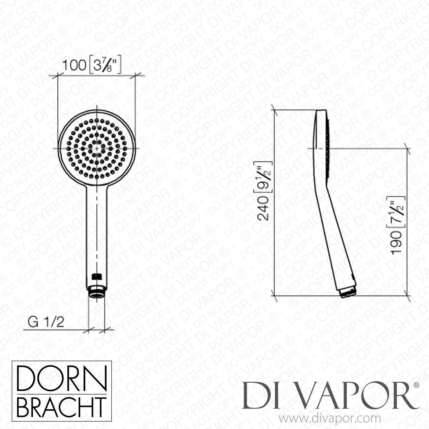 Dornbracht Vaia Shower Pipe with Shower Thermostat Platinum Spare Parts