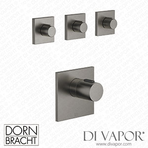 Dornbracht Symetrics xTool Thermostat Module with 3 Valves 36503780 99_1_36607980 99_3 - Brushed Dark Platinum Spare Parts