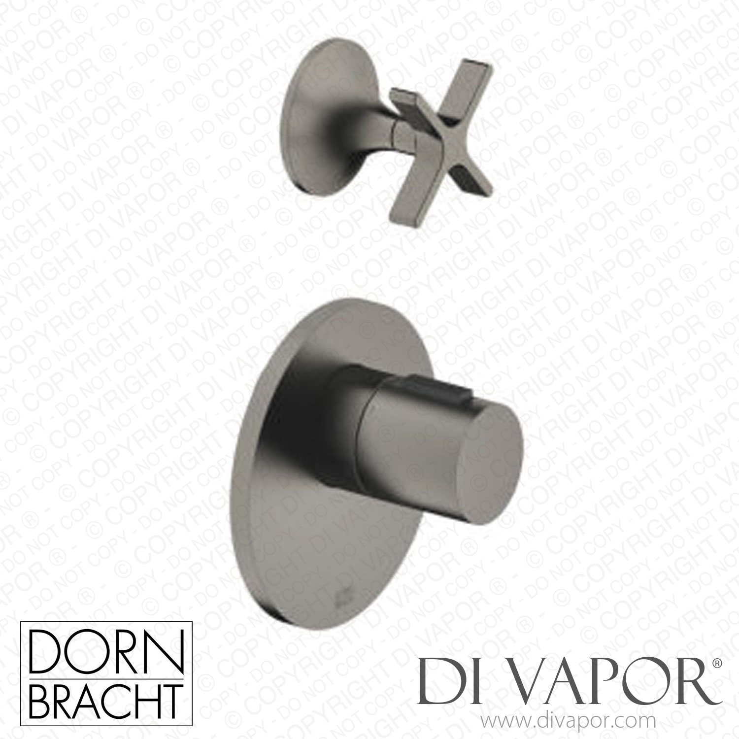 Dornbracht Vaia xTool Thermostat Module with 1 Valve 36501979 99_1_36607809 99_1 - Brushed Dark Platinum Spare Parts