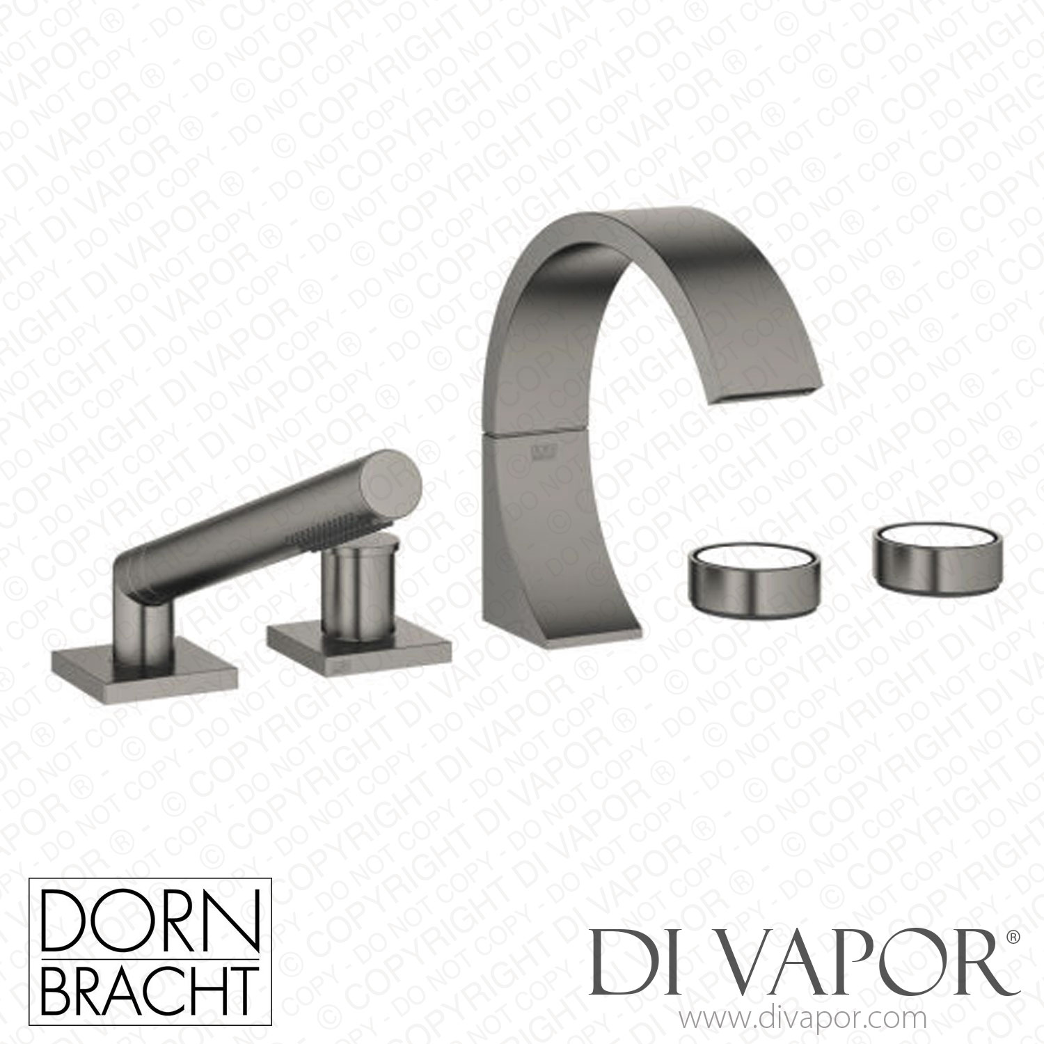 Dornbracht Cyo Five-Hole Bath Mixer for Bath Rim Or Tile Edge Installation - Brushed Dark Platinum Spare Parts