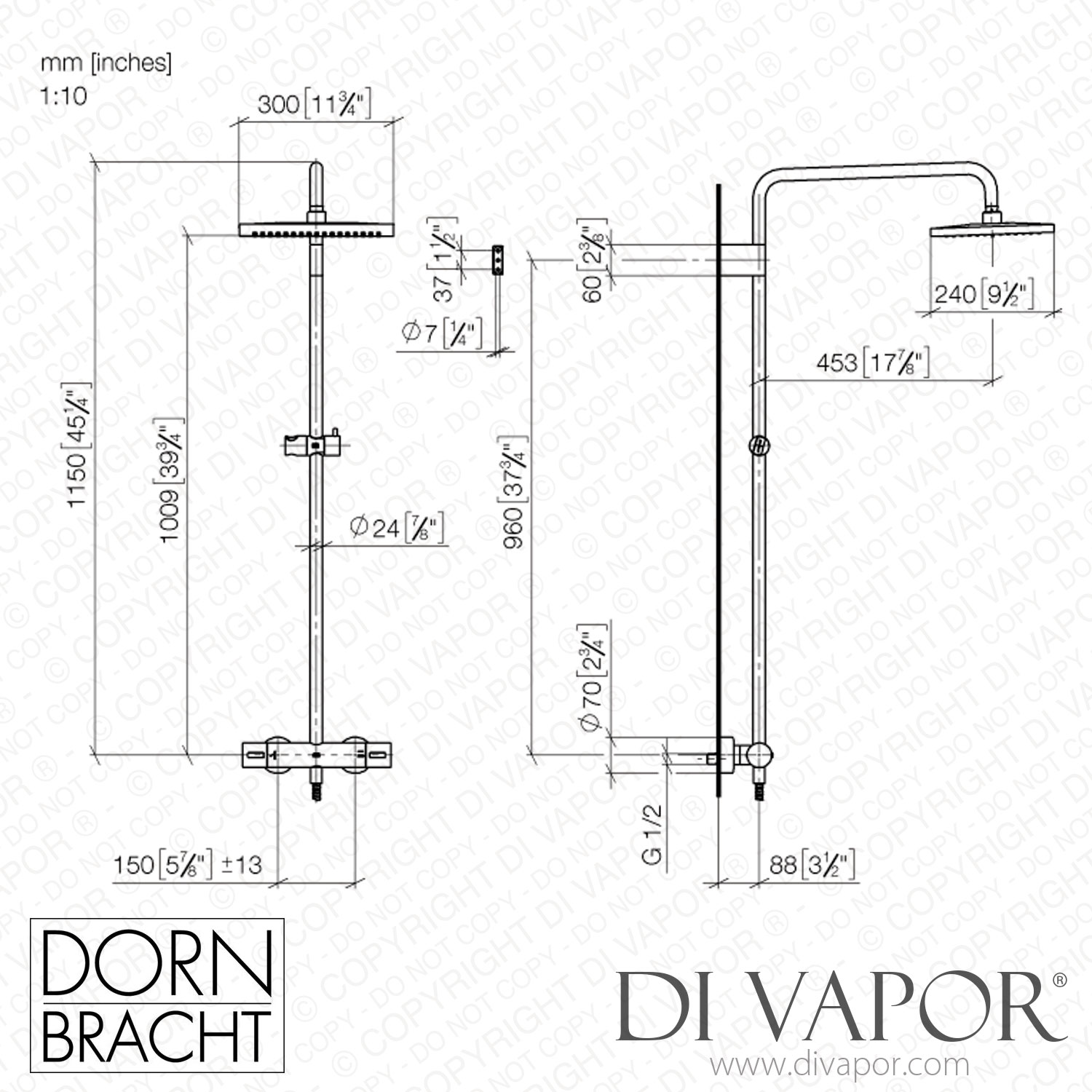 Dornbracht Symetrics Showerpipe with Shower Thermostat 34459980 99_1