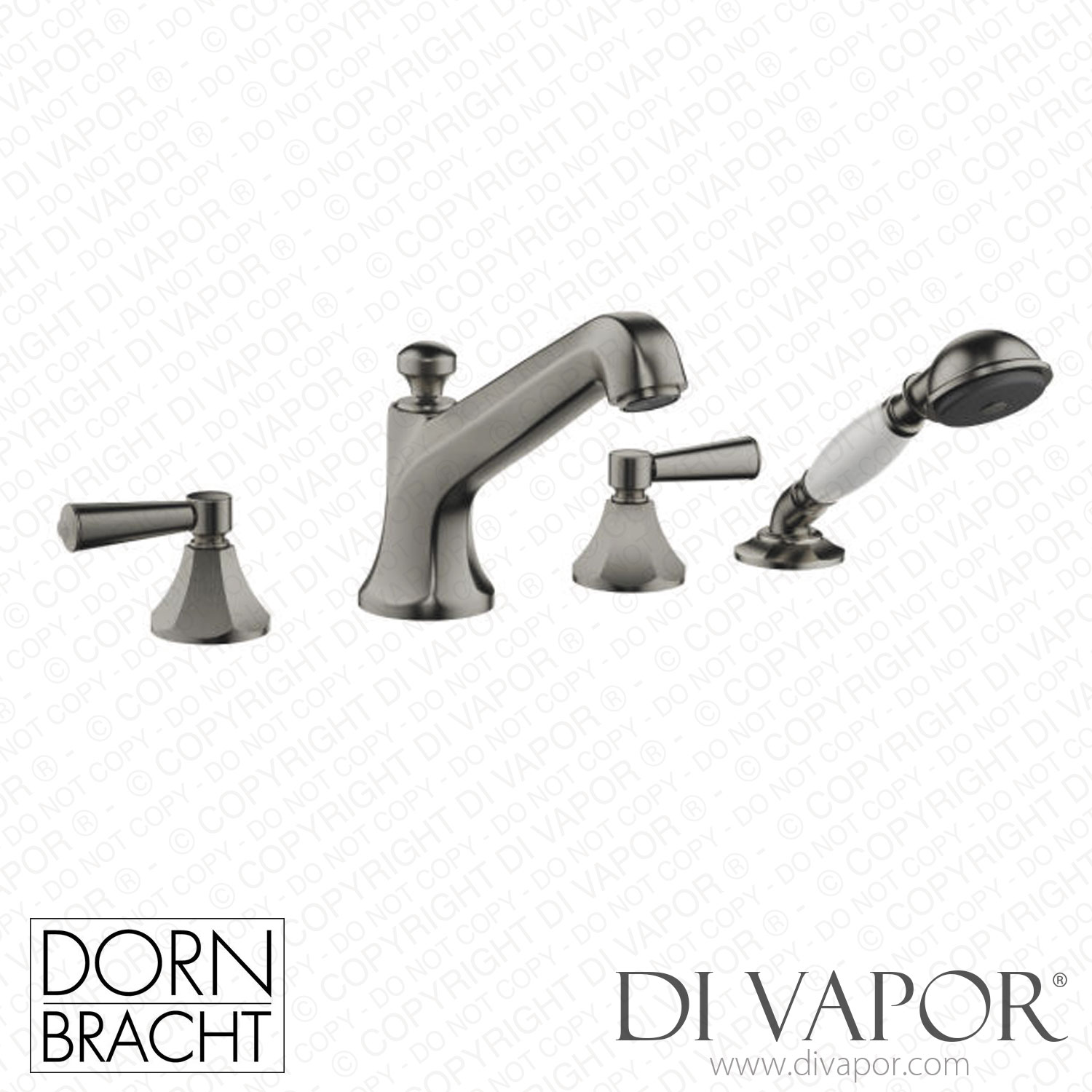 Dornbracht Madison Bath Shower Set for Bath Rim Or Tile Edge Installation -  Brushed Dark Platinum Dorn Dv 1329 Spare Parts