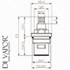 46mm Flow Cartridge - 32 Spline - 1/2 Inch - Quarter Turn - Anti-Clockwise Turn On