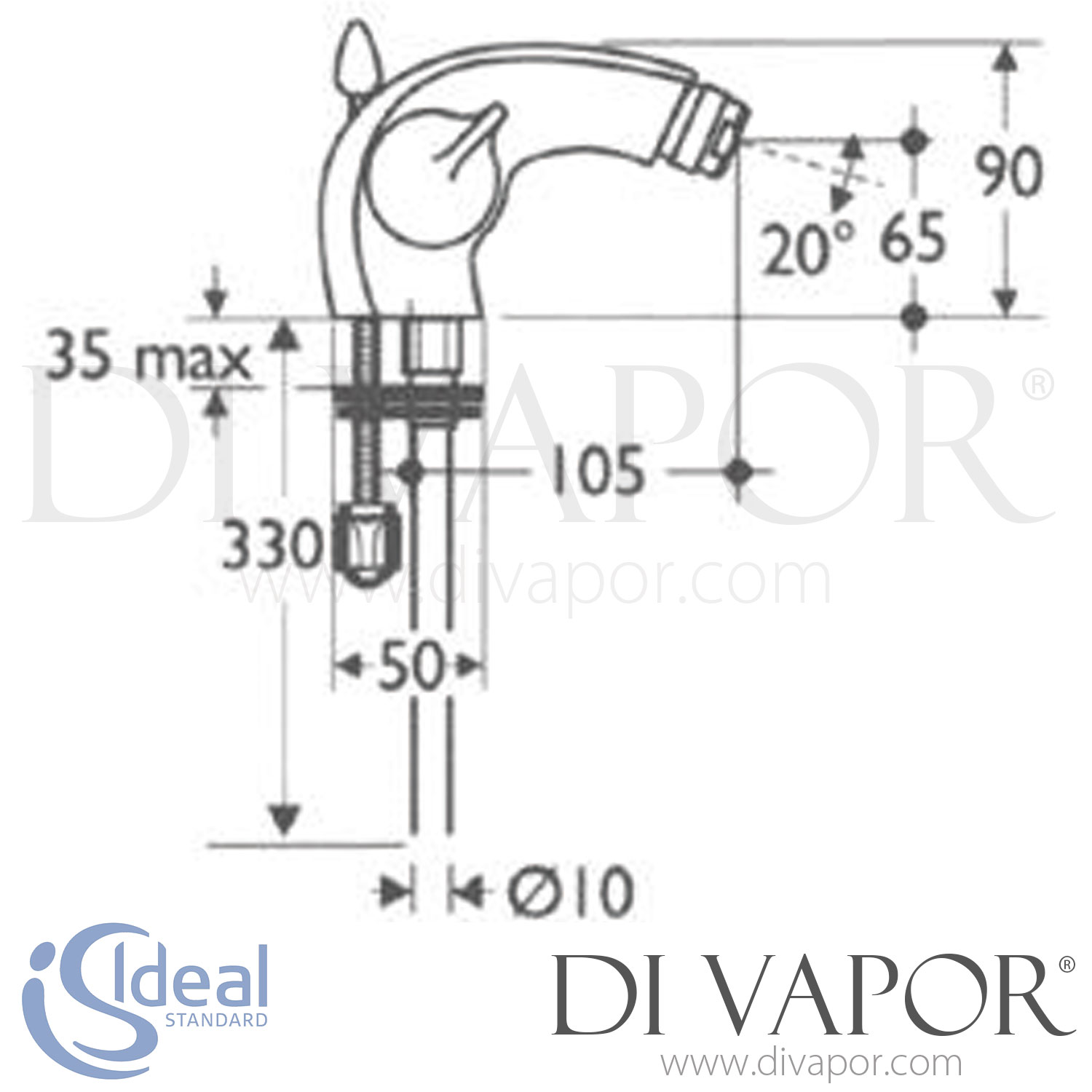 Ideal Standard Concept Single Lever Bidet Mixer | Bathroom