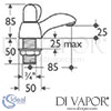 Ideal Standard Waterways QT Bath Taps Dimensions