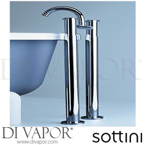 Sottini E1954AA Alchemy Dual Control Two Taphole Bath Filler - Crosshead Handles - Spare Parts