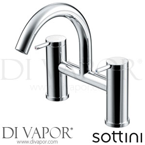 Sottini E1955AA Alchemy Dual Control Two Taphole Bath Filler - Lever Handles - Spare Parts