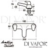 Armitage Shanks Sandringham SL Bath Filler Lever Operated Tap Dimensions
