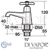 Ideal Standard Plaza Pair Bath Taps Dimensions