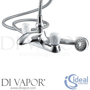 E6921aa Waterways Std Dual Control Standard Two Taphole Bath Shower Mixer With Top Outlet Diverter Complete With Shower Kit - No Handles (Chrome)