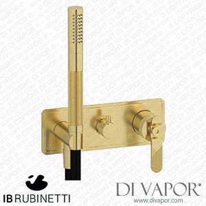 IB Rubinetti EB2313IS Bold Exposed Parts for Manual Wall Mixer with Two Ways Diverter and Shower Kit Spare Parts