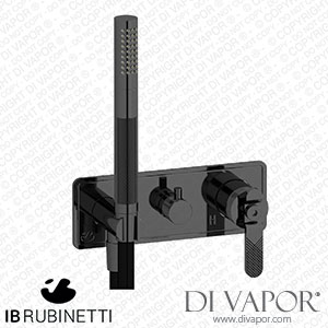 IB Rubinetti EB2314CF Bold Exposed Parts for Manual Wall Mixer with Three Ways Diverter and Shower Kit Spare Parts