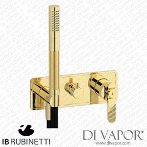 IB Rubinetti EB2314II Bold Exposed Parts for Manual Wall Mixer with Three Ways Diverter and Shower Kit Spare Parts