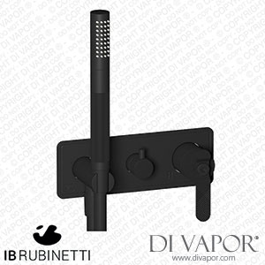 IB Rubinetti EB2314NP Bold Exposed Parts for Manual Wall Mixer with Three Ways Diverter and Shower Kit Spare Parts