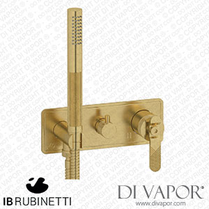 IB Rubinetti EB2314ON Bold Exposed Parts for Manual Wall Mixer with Three Ways Diverter and Shower Kit Spare Parts