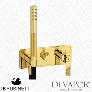 IB Rubinetti EB2314OO Bold Exposed Parts for Manual Wall Mixer with Three Ways Diverter and Shower Kit Spare Parts