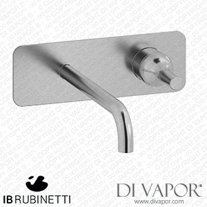 IB Rubinetti EBI207SS Batli? Wall Mounted Washbasin Mixer with Long Spout Complete with Drain Spare Parts